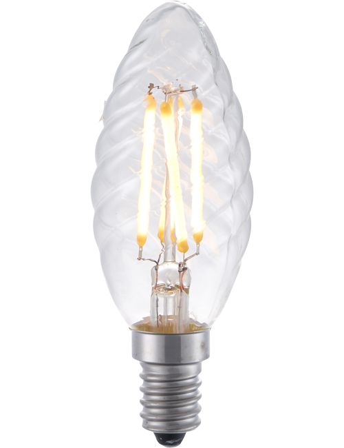 Masterlight - LED E14 Fila Twisted Candle C35x100 230V 250Lm 4W 922 AC Cle SLF023810309