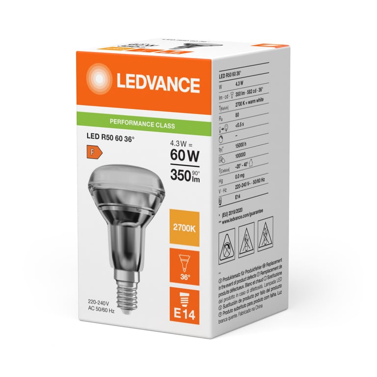 LED R50 P 4.3W 827 E14