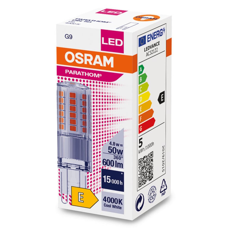 PARATHOM® LED PIN G9 50 4.8 W/4000 K G9 (CS à 1 PCE)