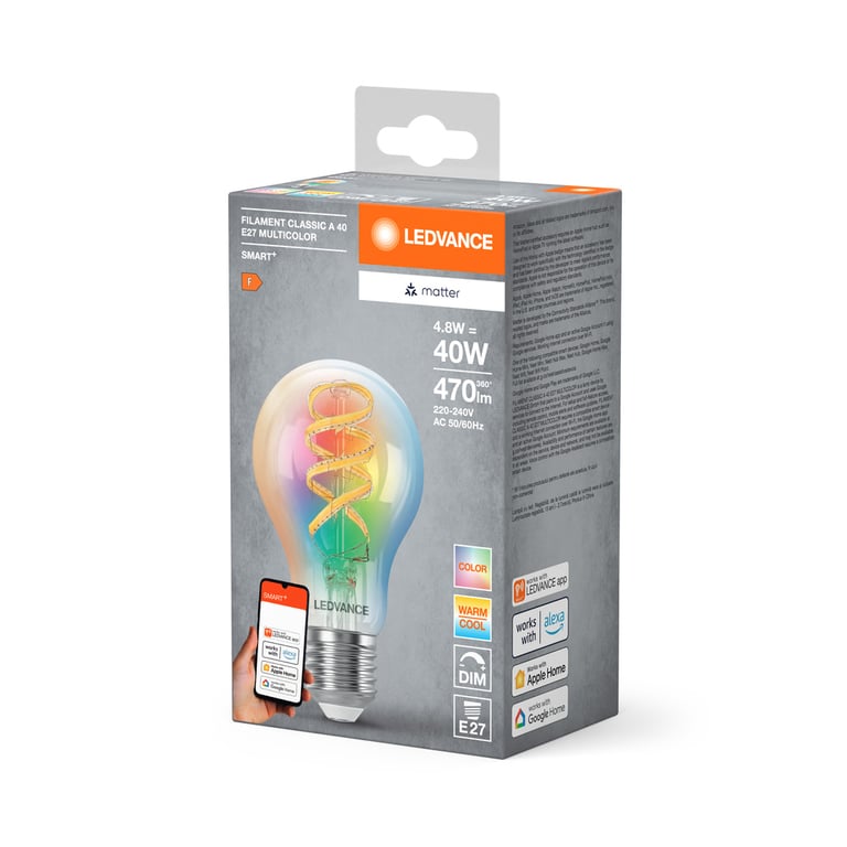 SMART+ MATTER FILAMENT CLASSIC A MULTICOLOR 4.8W 827...865 Multicolor