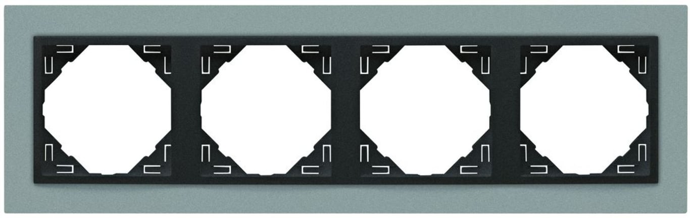 Efapel animato afdekr. 4v aluminium/grijs