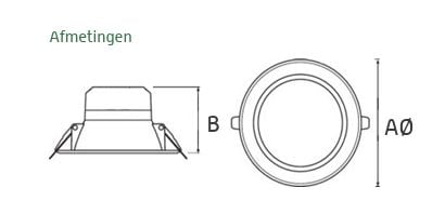 EVO reflector UGR<19 3CCT  3000K-6000K 100Lm/w Ø174x87mm Cut out: Ø145mm IP64 IK06
