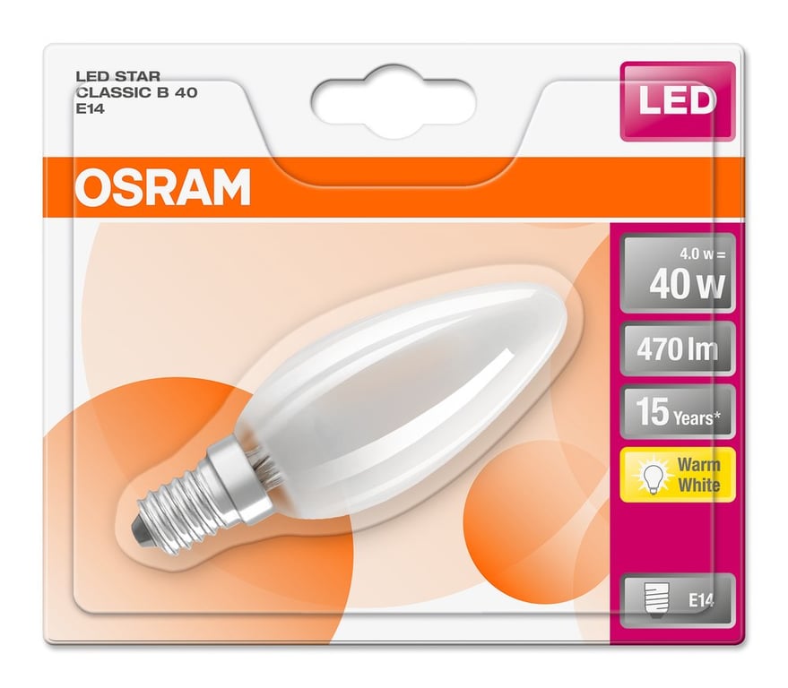 LED Retrofit CLASSIC B 40 4 W/2700K E14 (CS à 1 PCE)