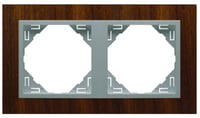 Efapel arbore/hout afdekr. 2v walnootboom/aluminium