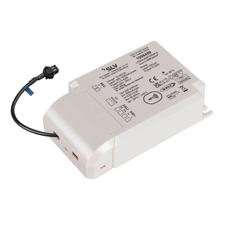Led-driver 42W 500mA, met radio-interface voor Numinos, DALI