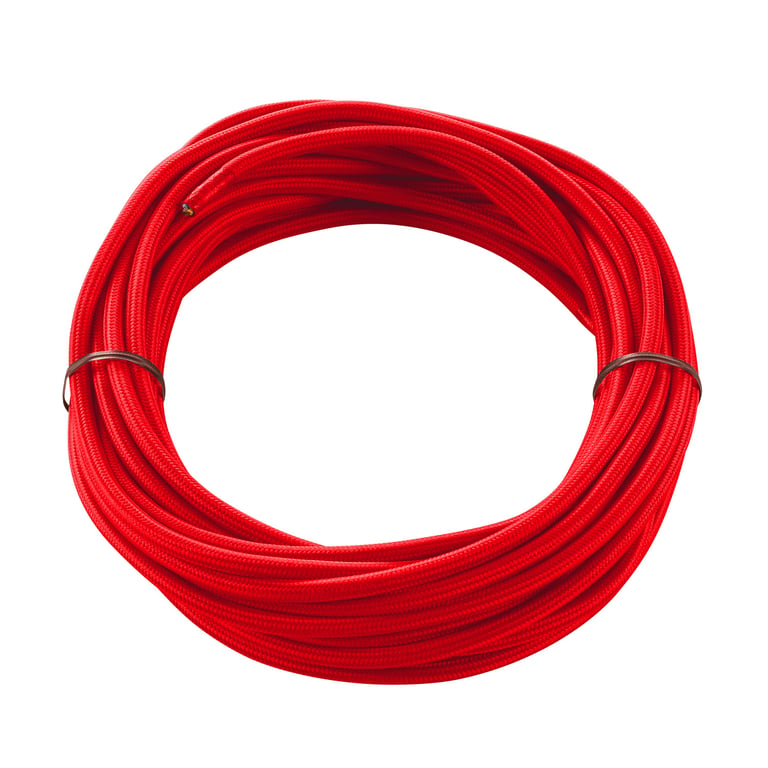 Textielkabel, 3-polig, 10m, rood