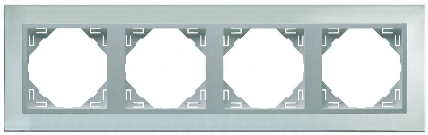Efapel metallo/metaal afdekr. 4v rvs/aluminium