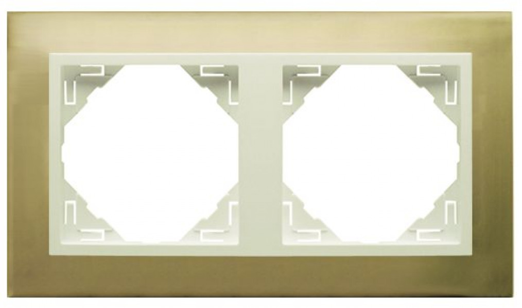 Efapel metallo/metaal afdekr. 2v goud/parel