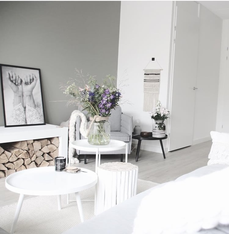 Wollen vloerkleed Anna Rond White