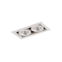 Downlight ring, vierkant 140(130)mm, 2-voudig, wit draai-/kantelb
