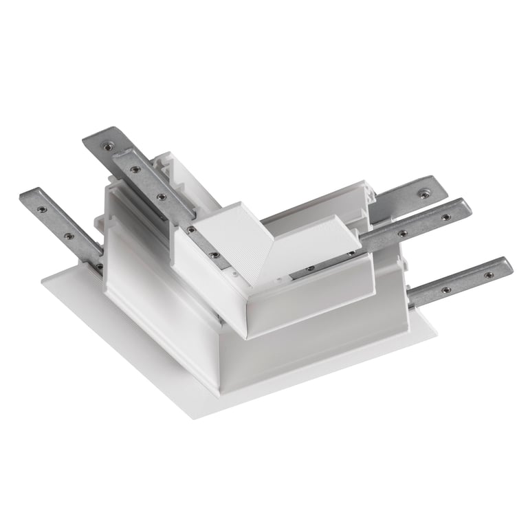 L-verbinder mechanisch, 48V TRACK, voor inbouwrail diep, rechts, wit