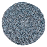 Rond wollen vloerkleed Romee Blauw 153