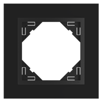 Efapel crystal afdekr. 1v zwart glas/zwart