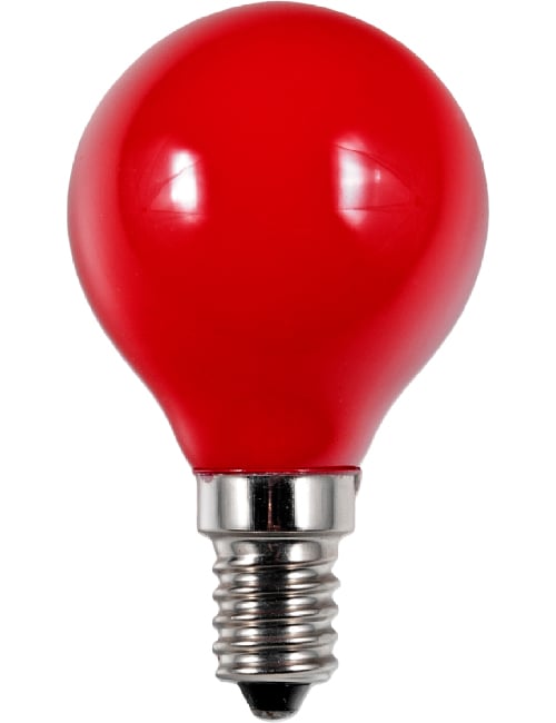 LED E14 Fila Ball G45x75 230V 1W AC Red Non-Dim