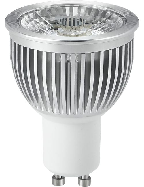 LED GU10 MR16 PMMA 50x65 230V 400Lm 5W 827 38° AC Silver Dim