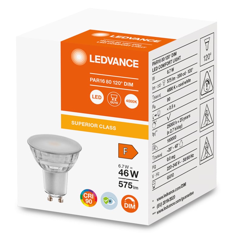 LED SUPERIOR REFLECTOR PAR16 6.7 W/4000 K 220…240 V GU10