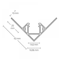 FP8 || LED tegel profiel binnenste hoek 300 cm