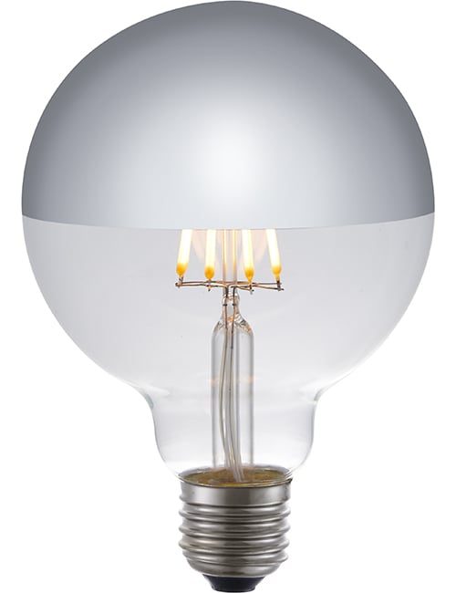 LED E27 Fila Globe Top Mirror G95x135 230V 350Lm 4W 825 AC S