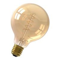 Calex LED Full Glass Flex Filament Globe Lamp 220-240V 4W 200lm E27 G95, Gold 2100K Dimmable, energy label A