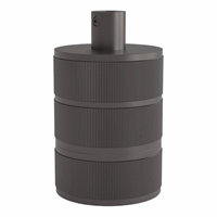 Calex lampholder E27 aluminium 3 rings model matt pearl black, cylinder cable clamp,  max.250V-60W