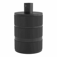 Calex lampholder E27 aluminium 3 rings model matt black, cylinder cable clamp, max.250V-60W