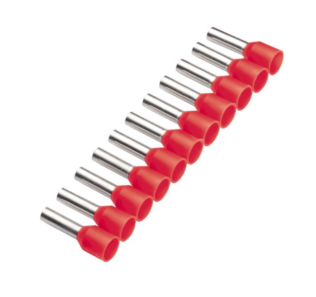 GeÏsoleerde Adereindhulzen op Strip, 1mm², rood
