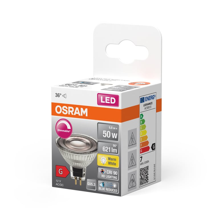 LED SUPERSTAR PLUS MR16 50 36 ° 8 W/2700 K GU5.3 (CS à 1 PCE)