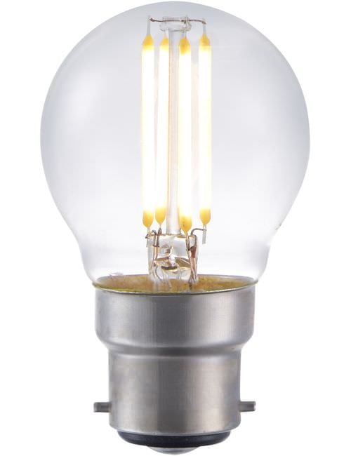 LED Ba22d Fila Ball G45x75 230V 470Lm 4W 827 AC Clear Dim