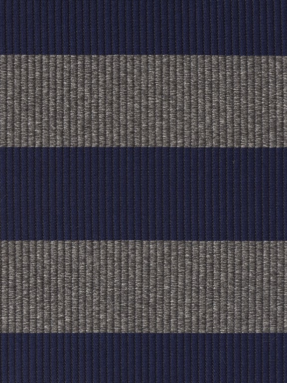 Buitenkleed Woodnotes Big Stripe Navy Blue Melange Grey
