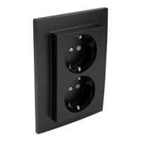 Efapel inbouw wcd met randaarde 2-voudig vlak enkel inbouw doos Zwart