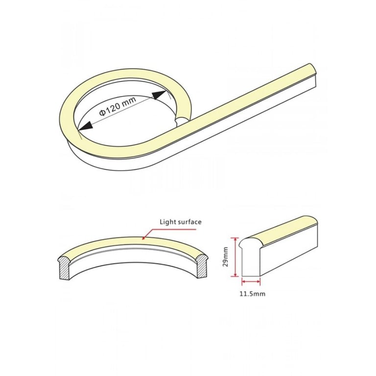 LED neon flex pro || 24V | 10m | 60 LED/m | amber