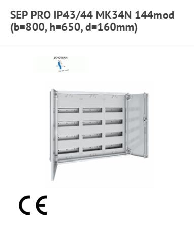 PRO IP43/44 MK34N 144mod (b=800, h=650, d=160mm)