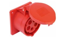 ABL CEE flenscontactdoos recht, IP44, 32A, 5-polig, 400V, 6h rood