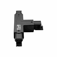 T shape links | zwart | voor 3-fase rails