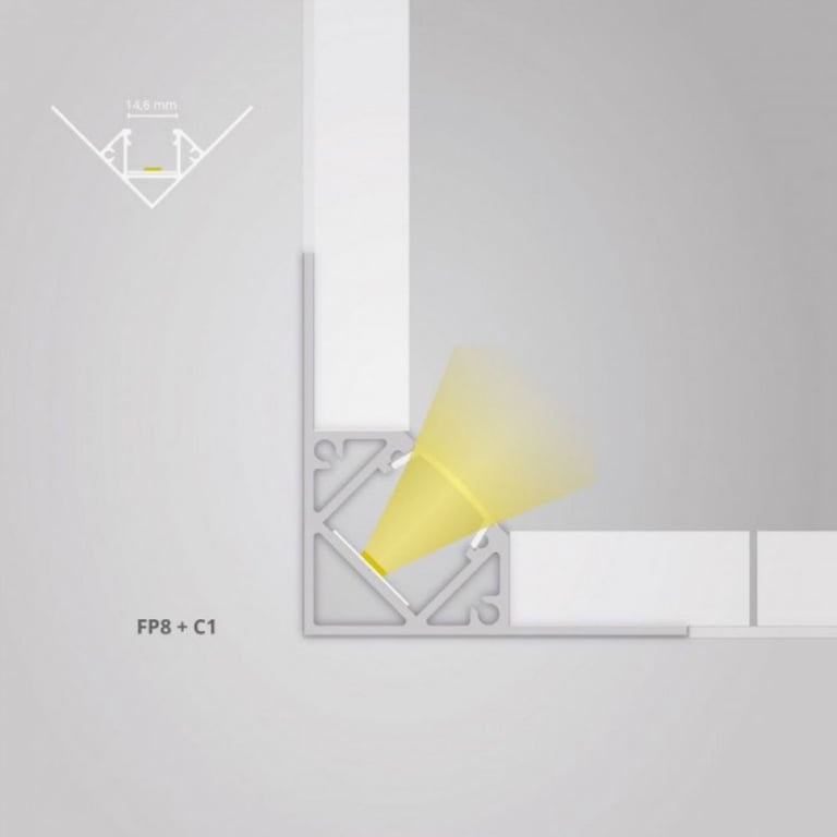 FP8 || LED tegel profiel binnenste hoek 300 cm