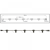 PS230 | Hoofdkabel 500cm | 5 fitting | zwart