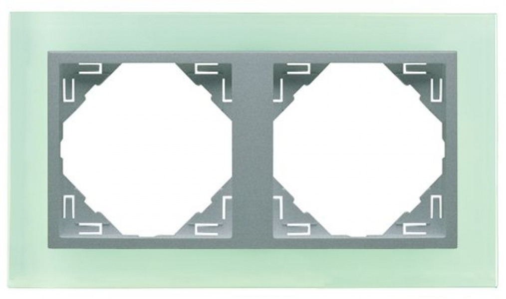 Efapel crystal afdekr. 2v glas/aluminium