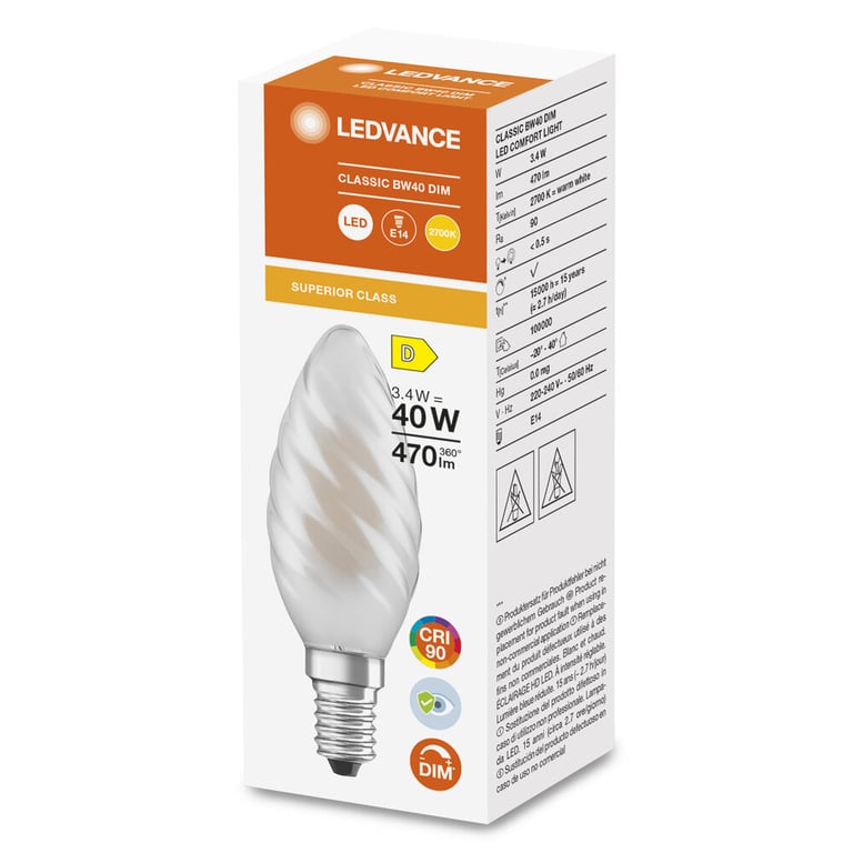 LED SUPERIOR CLASSIC BW 40 3.4 W/2700 K E14