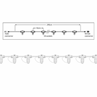 PS230 | hoofdkabel 240cm | 24 fitting | wit
