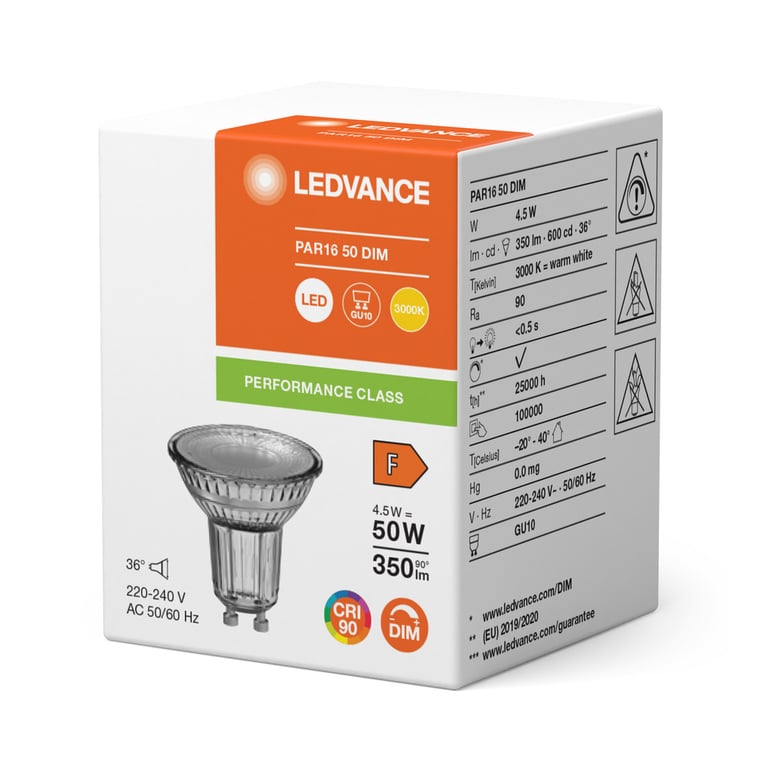 LED PAR16 DIM P 4.5W 930 GU10
