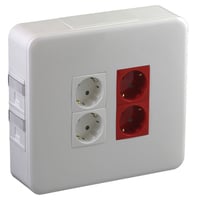 Efapel Wit Opbouw Werkstation Met 2 Rj + 2 Stopcontacten R + 2 Stopcontacten Wit Sko
