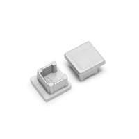 Eindkap voor Profiel 10 opbouw, zilvergrijs. VPE 2 stuks.
