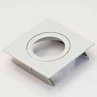 Downlight ring, vierkant, 87(76)mm, wit kantelbaar, met bladveren