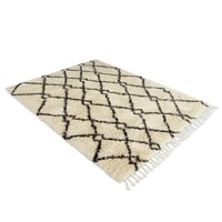 Berber vloerkleed hoogpolig Beni Ouarain Design 2 Beige