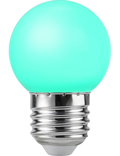 LED E27 Ball G45x68 230V 1W 320° AC Green Non-Dim