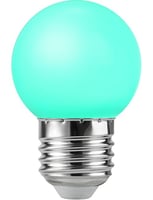 LED E27 Ball G45x68 230V 1W 320° AC Green Non-Dim