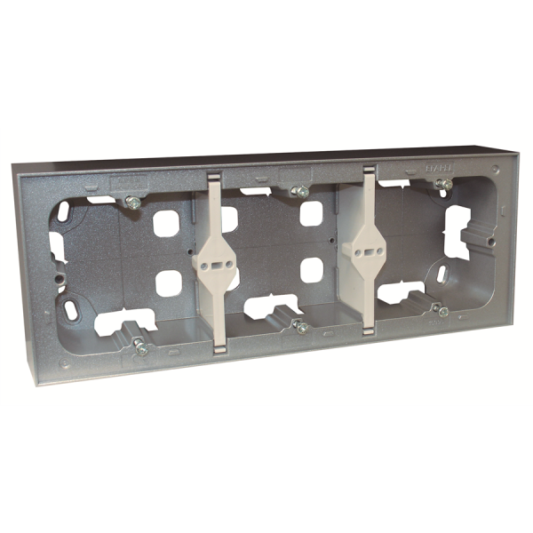Efapel drievoudige opbouwdoos aluminium
