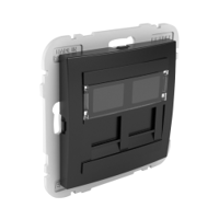 Efapel sokkel en centraalplaat tbv 2*rj45 zwart
