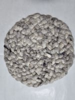 Rond wollen vloerkleed Romee in stock Licht Grijs 03