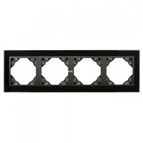 Efapel crystal afdekr. 4v zwart glas/grijs
